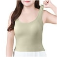 thumbnail image 3 of Gfyviroh Women's Tank Tops Casual Crewneck Sleeveless Undershirts Comfortable Plus Size Criss-cross Back Tops with Chest Pad, 3 of 9