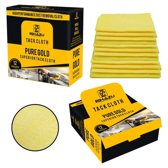 Eshazu Tack Cloth (Pack Of 12) Tack Rags For Woodworking And Painters Made With 100% Cotton Removes Dust, Sanding Particles, Cleans Surfaces