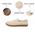 thumbnail image 2 of Mens Anti Slip Driving Shoes Leather Loafers Casual Fashion Leather Shoes Comfortable Soft Walking Shoes White 7 US, 2 of 7