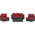 thumbnail image 3 of Modway Sojourn 5 Piece Outdoor Patio Sunbrella® Sectional Set in Canvas Red, 3 of 5