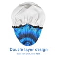thumbnail image 4 of Shower Caps,Blue Tie Dye Spiral Pattern Waterproof Shower Cap for Women 4 Pieces,Double Reusable Hair Cover for Shower PEVA Elastic Stretch Hem, 4 of 7