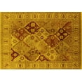 thumbnail image 1 of Ahgly Company Machine Washable Indoor Rectangle Oriental Yellow Industrial Area Rugs, 2' x 5', 1 of 4
