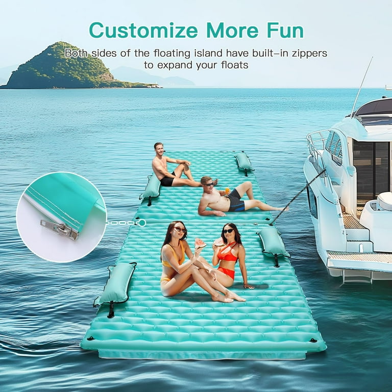 Giant Inflatable Floating Mat Pool Float Lake Floats for Adults with Pool Hammock Pool Mats for Floating Swimming Pool Beach Lake for Summer Water