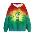 thumbnail image 5 of Girls Long Sleeve Hoodie Cute Four Leaf Clover Graphic Pullover Sweatshirt Kids Daily Casual Activewear St Patricks Day Clothes for Teen, 5 of 5