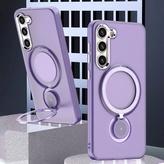 Magnetic Case Compatible with Samsung Galaxy S23 Ultra with Kickstand Shockproof Anti-scratch Case-Purple