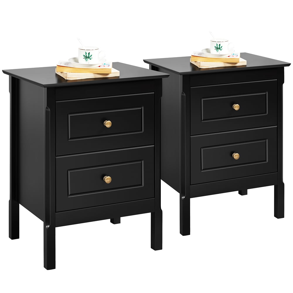 Set of 2 Night Stand 2 Layer Bedside End Table Organizer Bedroom Nightstand 