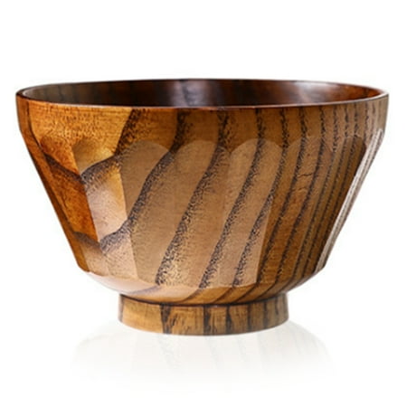 

5PCS Household Wooden Bowl Insulation Jujube Wooden Soup Bowl Hand Hammered Rice Bowl Supplement Bowl A