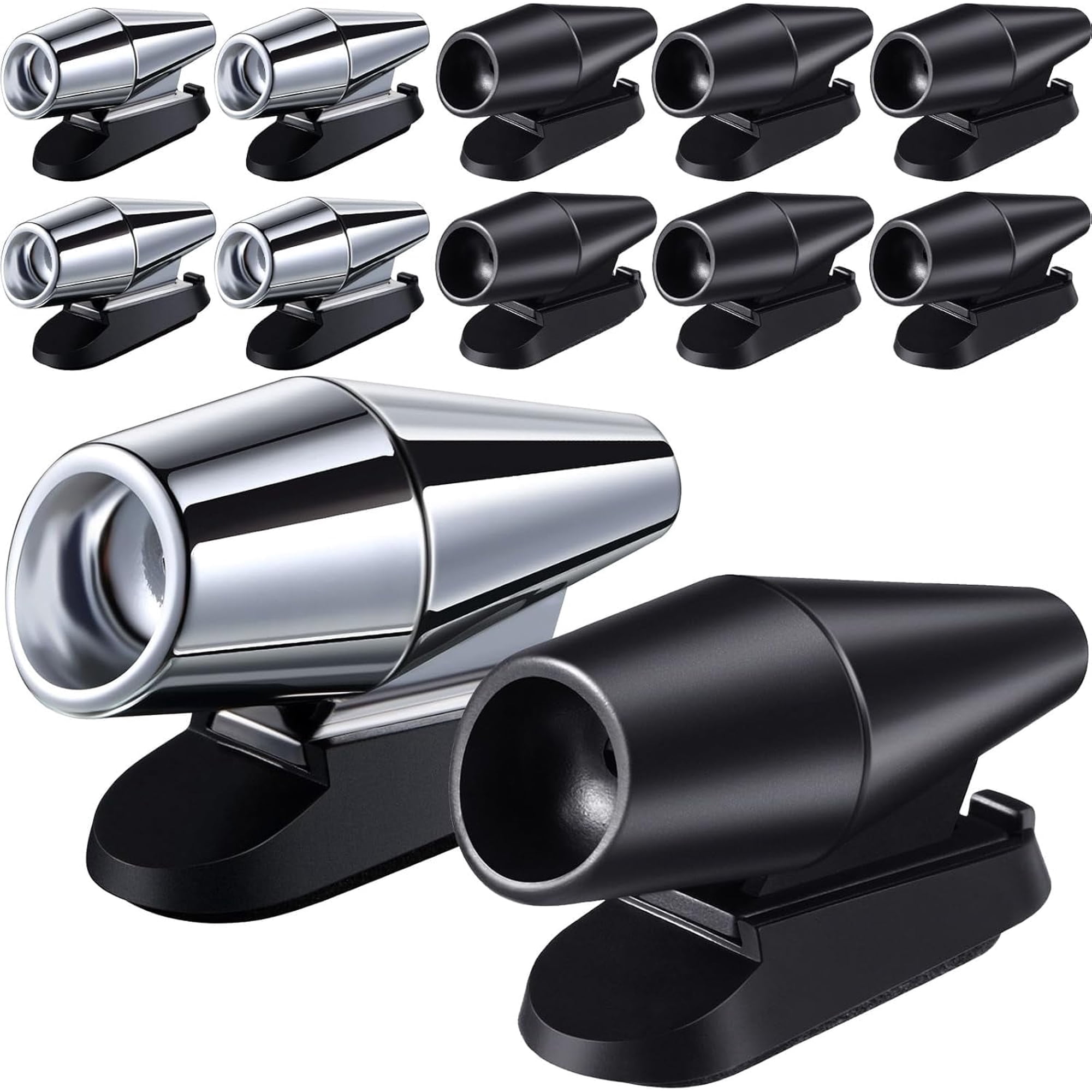Asunby10 Pack Car Deer Whistle, Deer Whistles Horns Deer Avoids Collisions Vehicles Wind Activated Ultrasonic Warning for Car Motorcycles Animal Save Alert(Black, Silver)