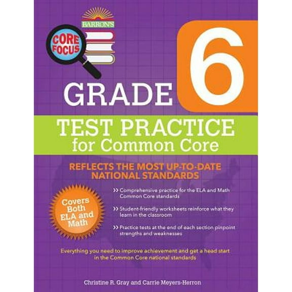 Pre-Owned Barron's Test Prep: Core Focus Grade 6: Test Practice for Common Core (Paperback)