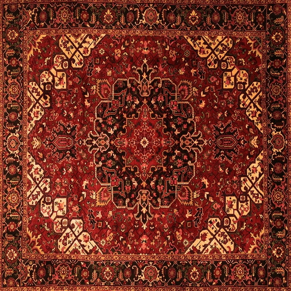 Ahgly Company Indoor Square Persian Orange Traditional Area Rugs, 5' Square