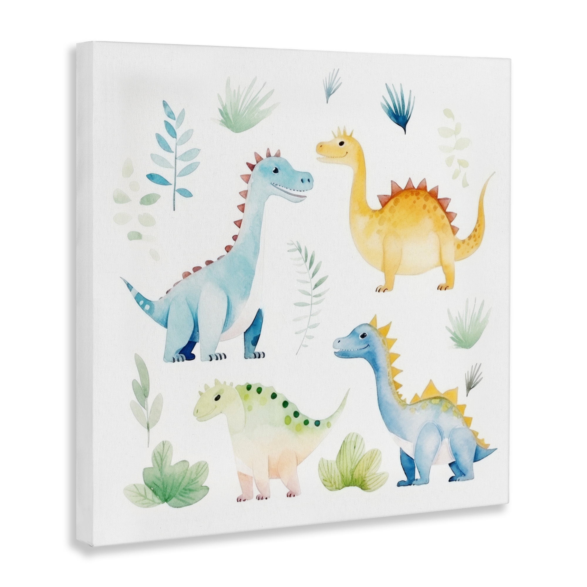Stupell Industries Playful Dinosaur Wonderland Canvas Wall Art, design by Lazar Studio