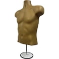 thumbnail image 2 of DisplayTown 2 Pack Bronze Male Mannequins Hollow Back Body Torso w/ Metal Stands with Metal Pole & Hanging Hook for Tshirt Display, S-M Sizes, 2 of 5