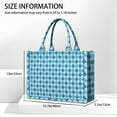 thumbnail image 3 of Large Capacity Tote Bag,Blue White Checkerboard Checkered Pattern Handbag Fashion Luxury Tote Bag,15.7"x13"x 5.1" Inches,Laptop Compatible, 3 of 6