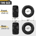 thumbnail image 3 of TUFFIOM Set of 4 ATV/UTV All-terrain Tires 25x8-12 Front 25x10-12 Rear, 6 PR, Tubeless, 3 of 7
