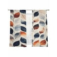 thumbnail image 6 of Navy Blue Burnt Orange Botanical Sheer Curtains for Living Room Bedroom Vintage Leaves Sheer Curtains 72 Inch Long 2 Panels Set Light Filtering Curtain Window Treatments Drapes for Dining Room, 6 of 6