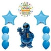 Sesame Street Cookie Monsters Birthday party supplies and Balloon Decorations