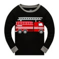 thumbnail image 2 of Popshion Little Boys Pajamas Fire Truck 100% Cotton Pjs Toddler 2 Piece Long Sleeve Sleepwear Kids Clothes Set Size 4t/6139, 2 of 5