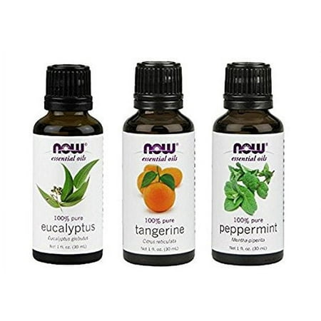 Now Foods Mental Focus Pack - Eucalyptus, Peppermint, & Tangerine Oil 1OZ Each