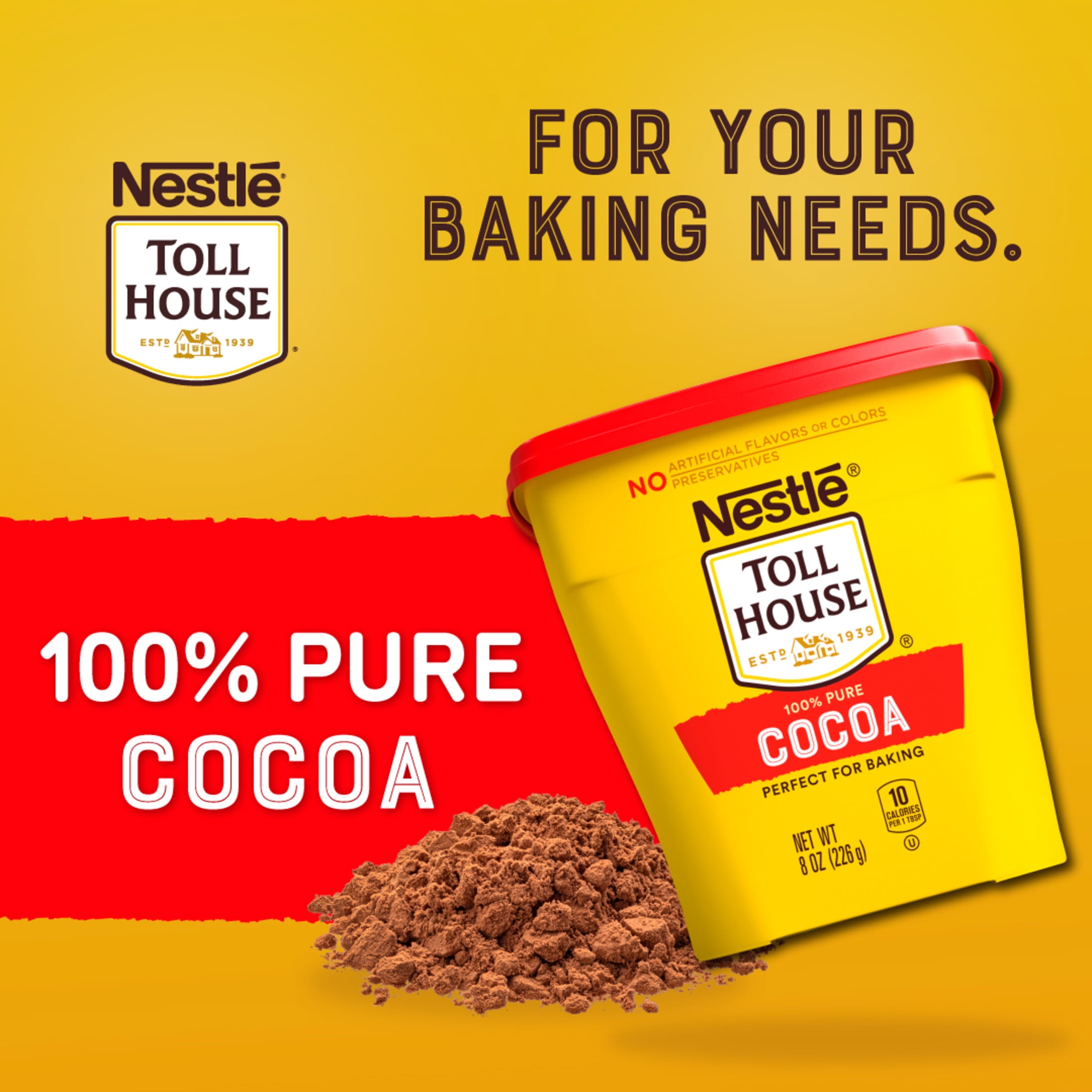 Nestle Toll House Deep Chocolate Cocoa Flavor Powder, 100% Pure Cocoa, 8 oz Box