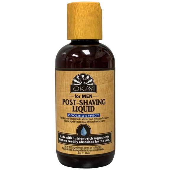 OKAY for Men Post-Shave Liquid Cooling Effect 4 oz – Soothing Aftershave for Irritation Relief, Hydration & Refreshing Finish