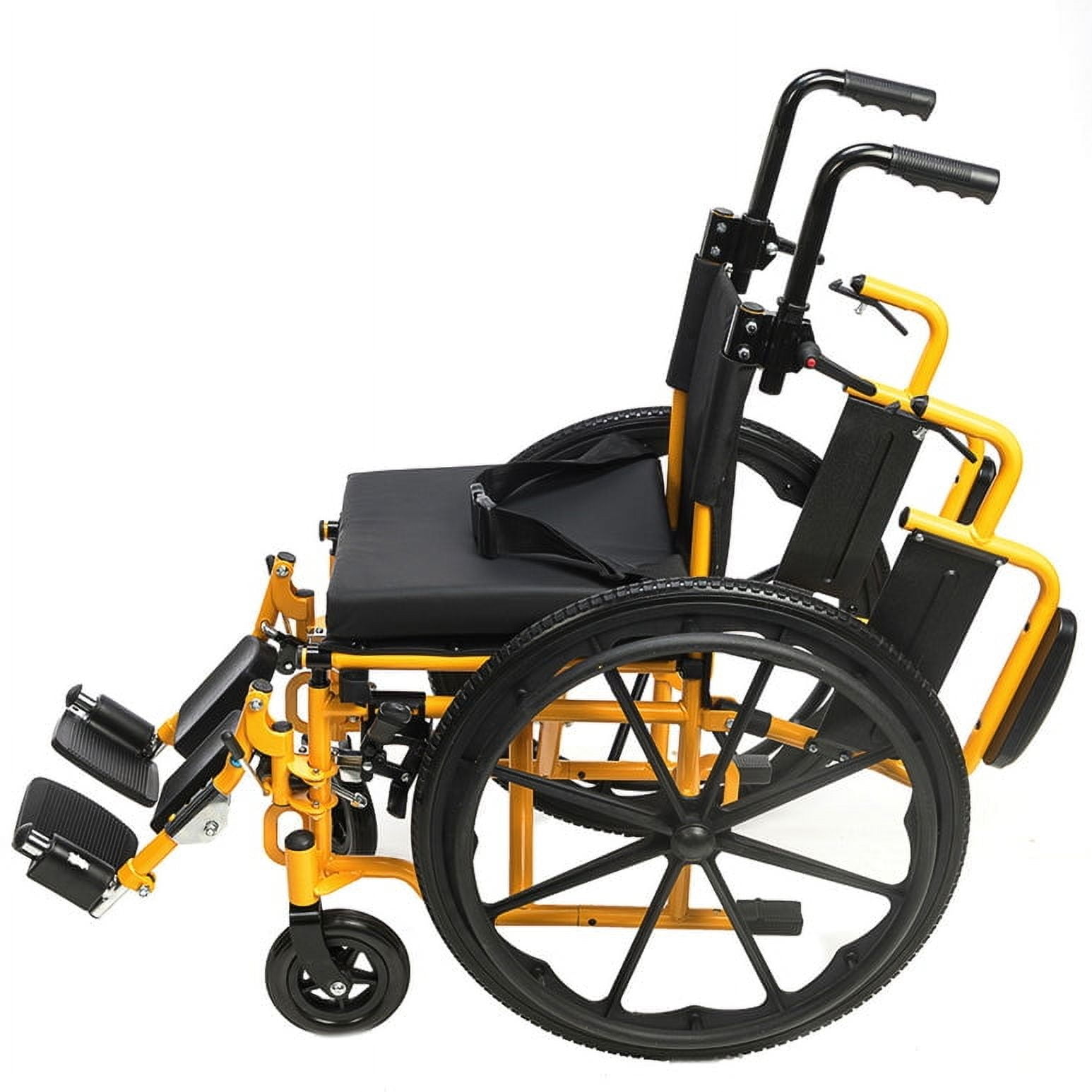 Smilez Pediatric Wheelchair Fun Lightweight Foldable Kids Wheelchair with Cushion Seat, Seat Belt and Anti-Tippers Included