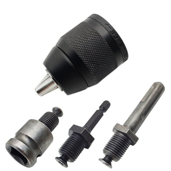2-13mm Keyless 3-Jaw 1/20-20UNF Drill Chuck Quick Change Adapter SDS-Plus Shanks 1/4Inch Hex Square Fit Rotarys Hammer,1 x SDS Drill Chuck Set,Black
