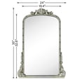 thumbnail image 5 of EGHOME Traditional Silver Ornate Mirror Arched Mantel Mirror Baroque Inspired Ornate Dresser Mirror 24 x 35'', 5 of 6