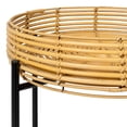 thumbnail image 5 of JONATHAN Y Malia 20" Coastal Bohemian Faux Rattan Round Tray End Table with Metal Base, Natural, TBL2509A, 5 of 6