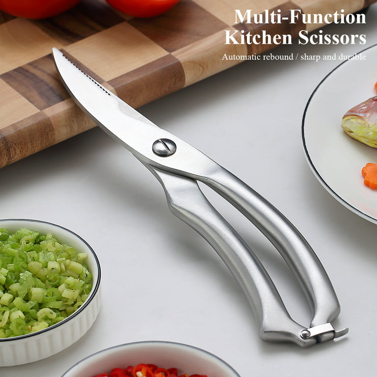 Multifunctional kitchen scissors magnetic suction bone shears automatic  rebound chicken bone scissors home kitchen food scissors - AliExpress
