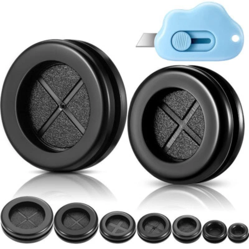 CIRCLE- 52X Rubber Grommet Firewall Hole Plug Electrical Wiring Gasket Assortment Kit
