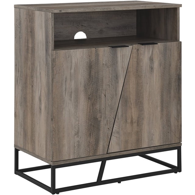 Armoire d'Accent de Porte Asymétrique Contemporaine en Gris