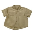 thumbnail image 1 of Hiiyo Chemise Rayée à Boutons pour Garçons en Bas Âge en Coton à Manches Courtes, Tailles 1-7, 1 of 4