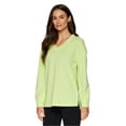thumbnail image 3 of RBX Active Women's Ottoman Ribbed Lightweight V-Neck Sweatshirt, 3 of 5