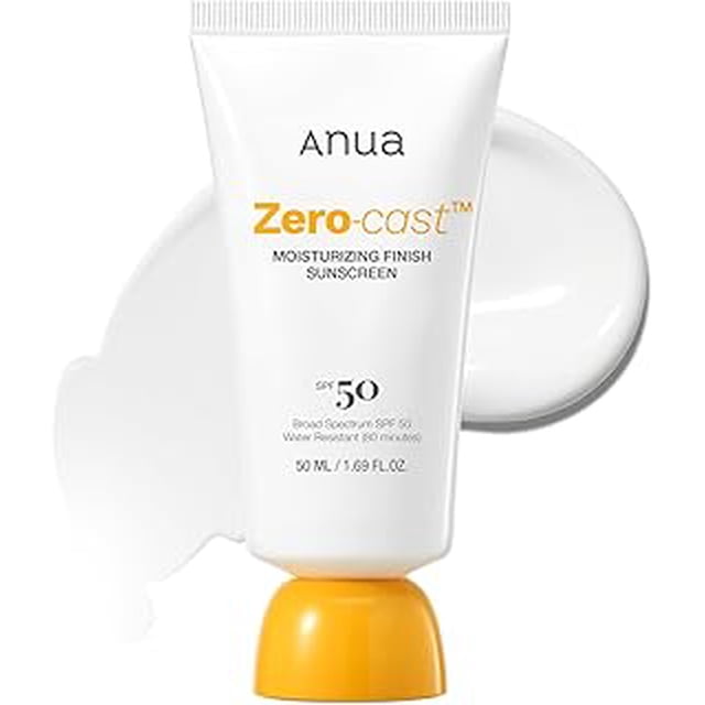 Zero-Cast Moisturizing Finish Sunscreen,SPF 50, Glow Natural Sunscreen,No White Cast, Hyaluronic Acid, Niacinamide Sun Block For face,Oil-Free, Oxybenzone Free, Travel Essential (50ml/1.69fl.oz)