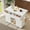 White, variant on Wirrytor 47" Kitchen Island with Storage and Drop Leaf, Modern Rolling Kitchen Cart, Expandable Island Table with Marble Look Top and Hooks, White
