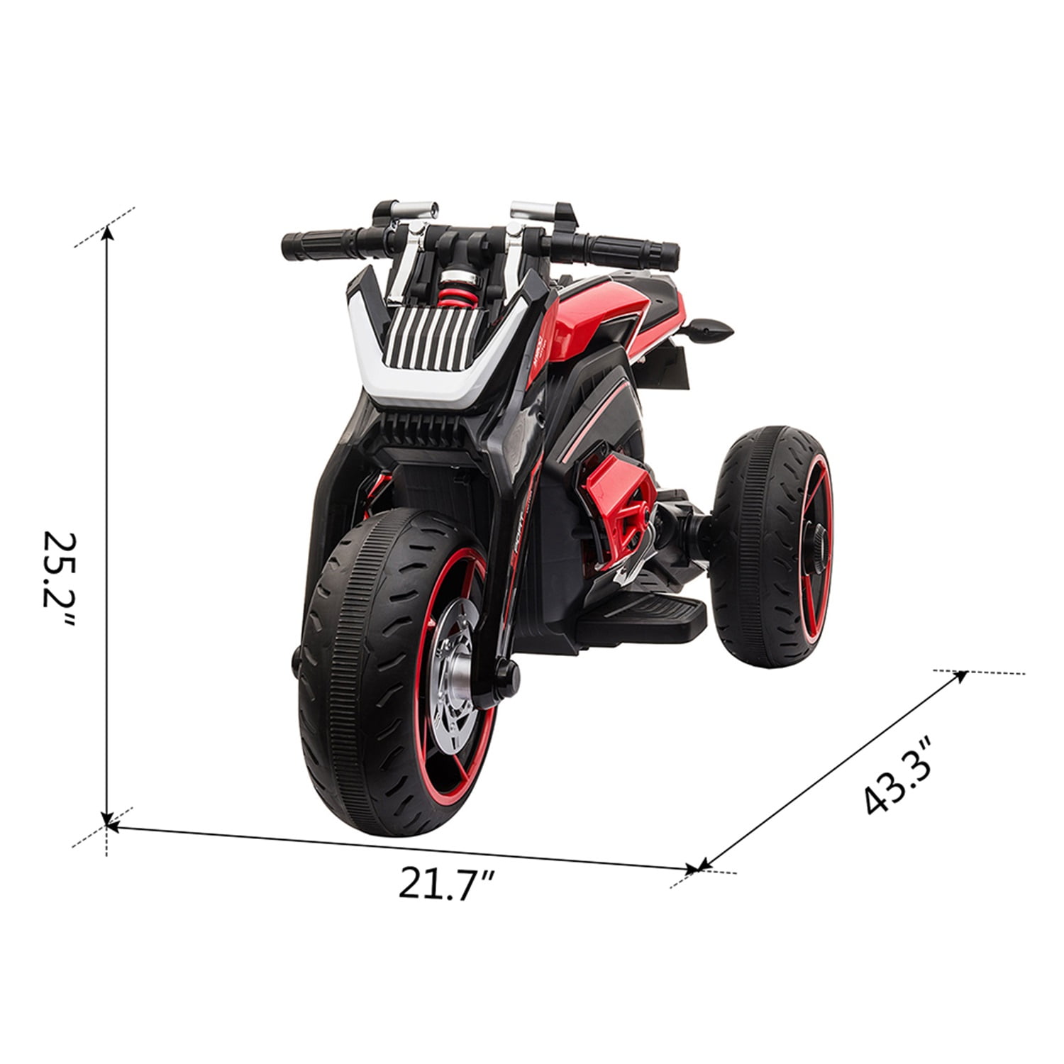 CIPACHO 12V Electric Motorcycle for Kids, Kids Ride On Motorcycle w/ 3 Wheels, Lights, Music, Battery Powered Trike Electric Toy for Children, Red