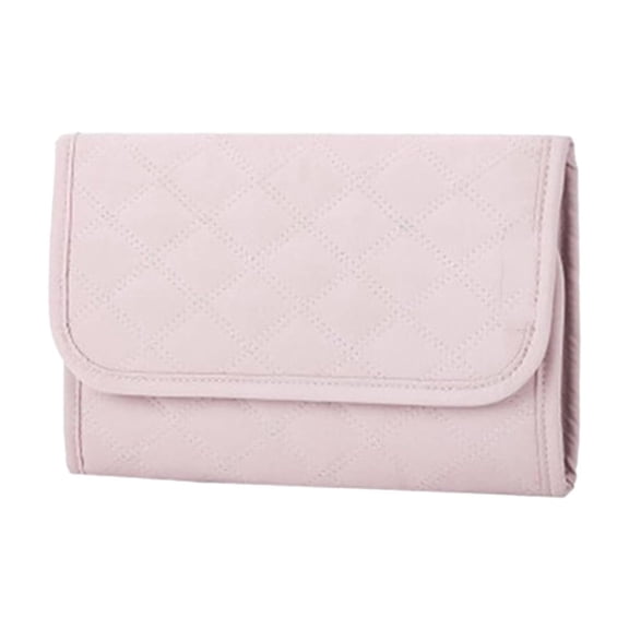 Travel Folding Portable Jewelry Storage Roll, Polyester Earring Ring Necklace Organizer Bag, Anti-Tangling Jewelry Pouch for Trip Business Travel