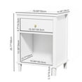 thumbnail image 3 of Resenkos Wooden Nightstand for Kids Bedroom with 1 Drawers & Open Cubby, White, 3 of 8