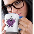 thumbnail image 2 of 3drose, Cute Purple People Eater Monster Cartoon Character, 15oz Two-tone Blue Mug, 2 of 6