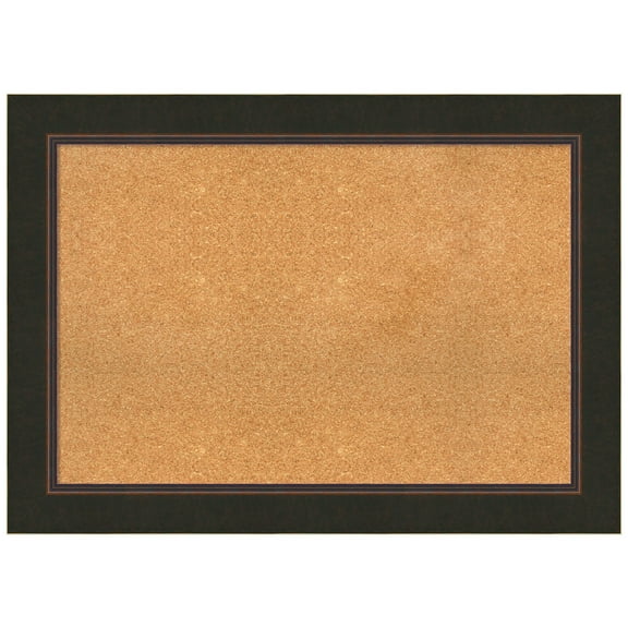 Amanti Art Natural Cork Board Wood Framed Milano Bronze Bulletin Board 42 in. x 30 in.