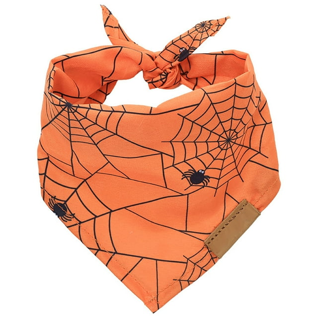 BeesClover Halloween Dog Bandanas, Skulls Pumpkins Patterns Pet Scarf, Reversible Dog Triangle Scarf, Fall Dog Bibs, Pet Accessories For Halloween Holiday Costume