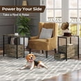 thumbnail image 6 of Table with Charging Station, Narrow Side Table with 2 Wooden Drawers, USB Ports and Power Outlets, Nightstand Sofa Table for Small Spaces, Living Room, Bedroom,Grey, 6 of 16