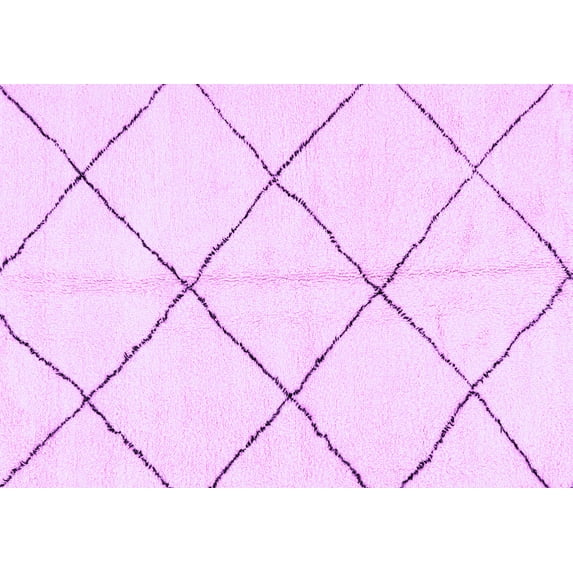Ahgly Company Indoor Rectangle Solid Purple Modern Area Rugs, 2' x 5'