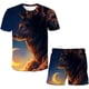 thumbnail image 1 of Nueva ropa de verano The Wolf, camiseta corta de verano, chándal para niños, trajes deportivos, disfraz de Animal para niños de 4 a 14 años, ropa 14T Gao Jinjia LED, 1 of 2