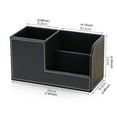 thumbnail image 3 of PureCasa Luxury Leather Desktop Organizers, Multifunctional Desk Stationery Organizer, Home & Office Supplies Stationery Storage Box, 1 Pack, Black, 3 of 4