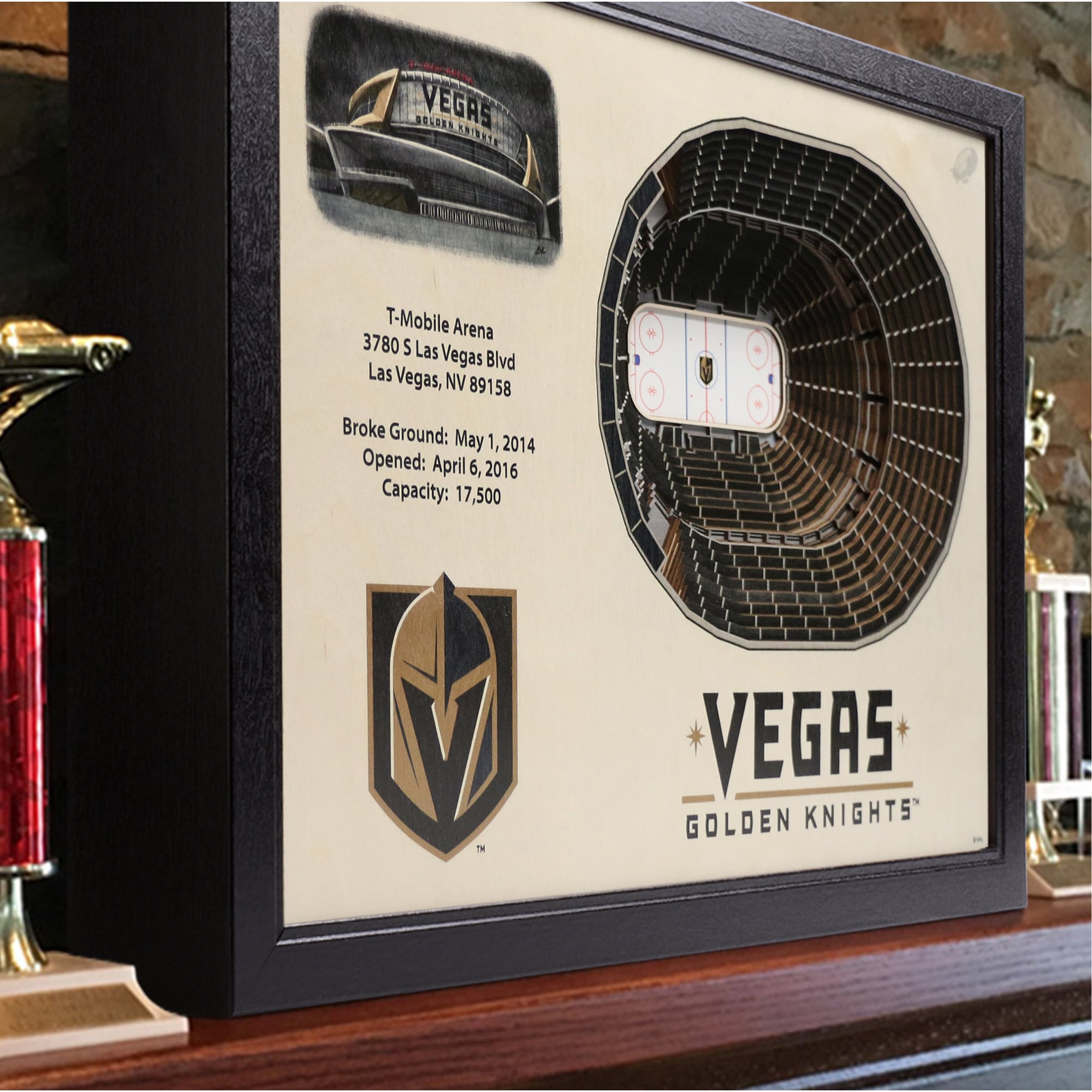 Vegas Golden Knights 25.5'' x 19.5'' 25-Layer StadiumViews 3D Wall Art