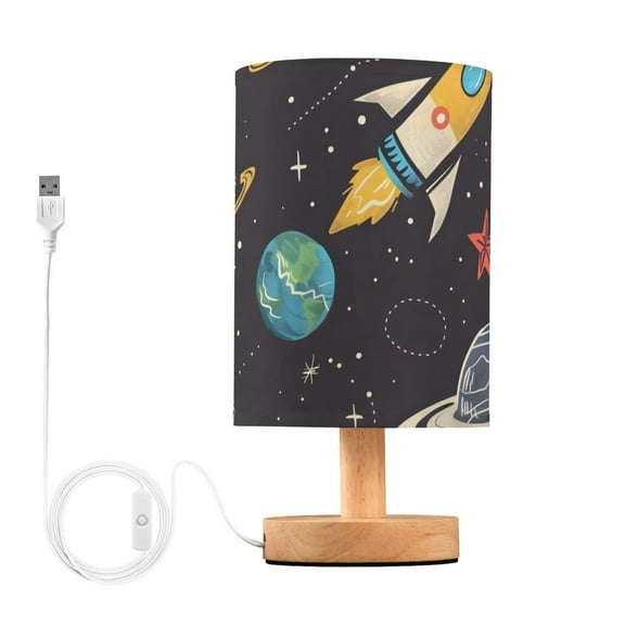 Moon Stars Planets Galaxy Table Lamp with USB Port LED Warm Light Lamp Night Light Home Decor