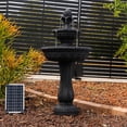 thumbnail image 3 of XBrand 39" 2-Tier Outdoor Freestanding Solar Water Fountain - Classic Design, Black Resin Bird Bath with Pump - Ideal for Yard, Lawn and Garden, Porch Décor, 3 of 12