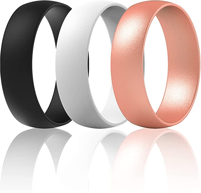 1.65mm Thick 6.3mm Wide ThunderFit Silicone Wedding Ring for Men & Women 