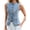 Blue, variant on Sleeveless Crew Neck Women Slim Fit Button Down Denim Vest Tops